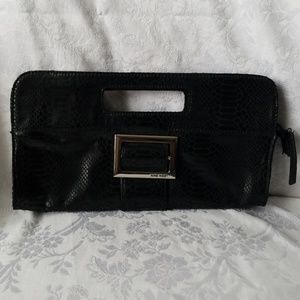Nine West Black Snakeskin clutch